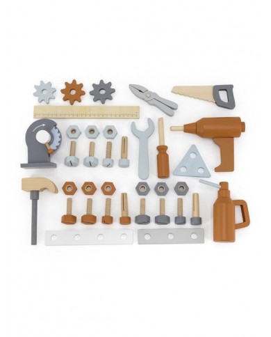 Etabli en bois - gris/blanc/rouille