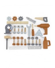 Etabli en bois - gris/blanc/rouille