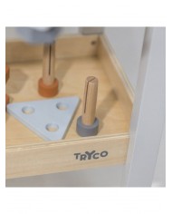 Etabli en bois - gris/blanc/rouille