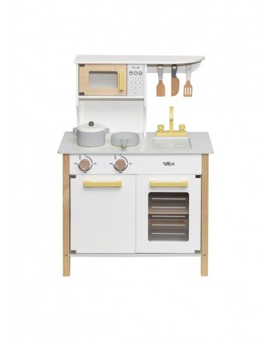 Cuisine en bois - Blanc/doré