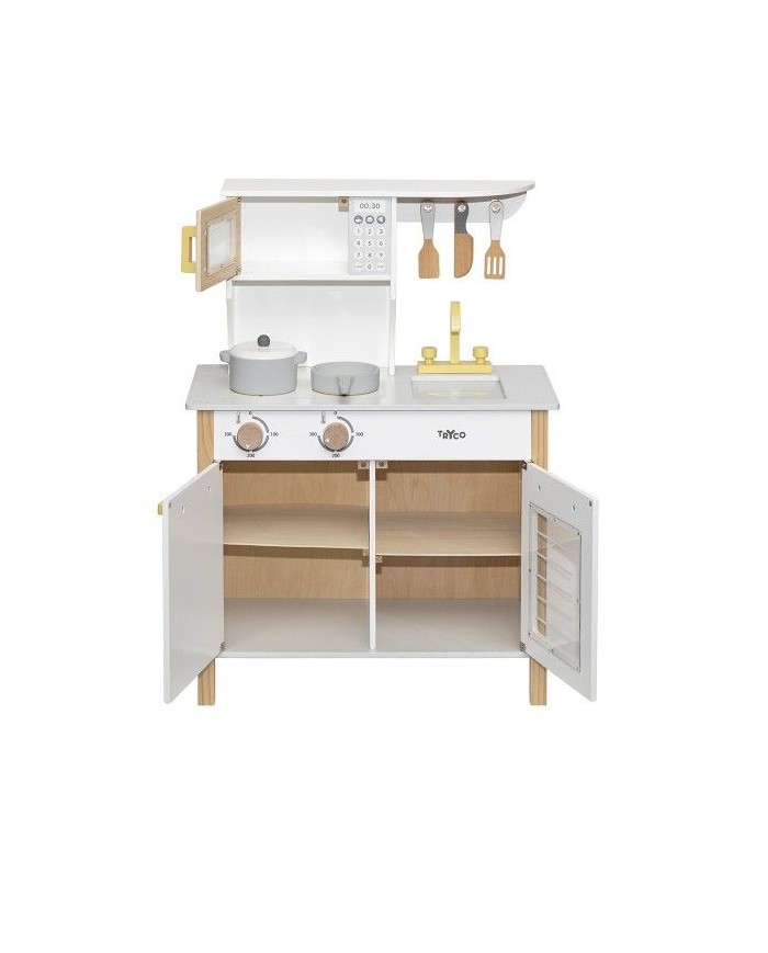 Cuisine en bois - Blanc/doré