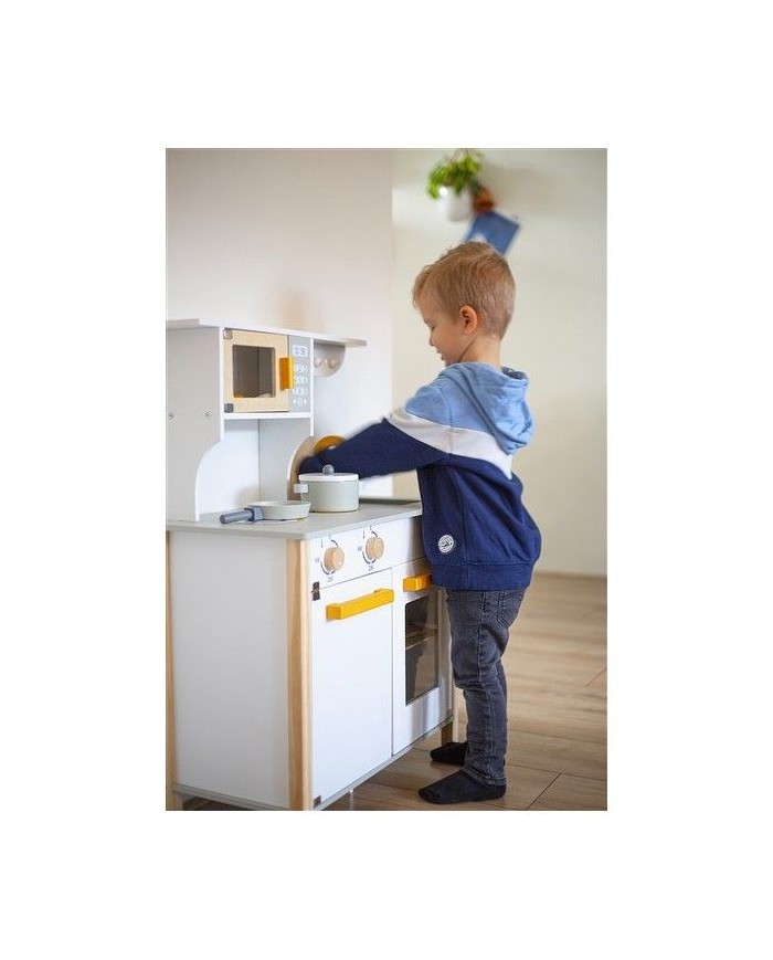 Cuisine en bois - Blanc/doré