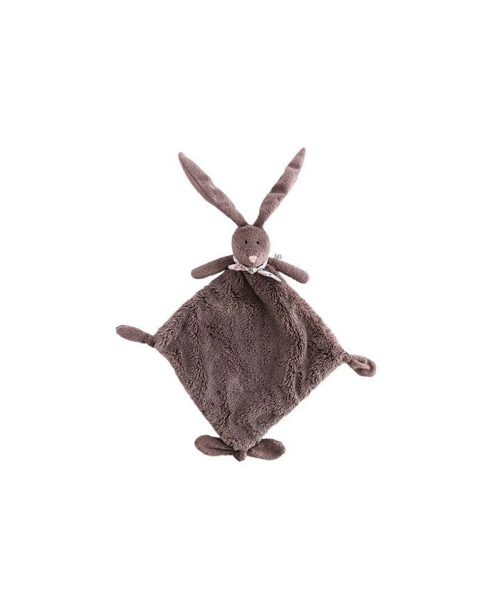 Doudou lapin Flo 32 cm - liberty brun