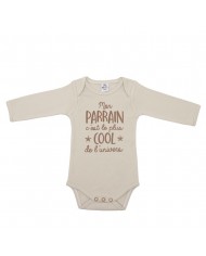 Body manches longues "Marraine" sable