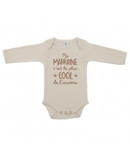 Body manches longues "Marraine" sable