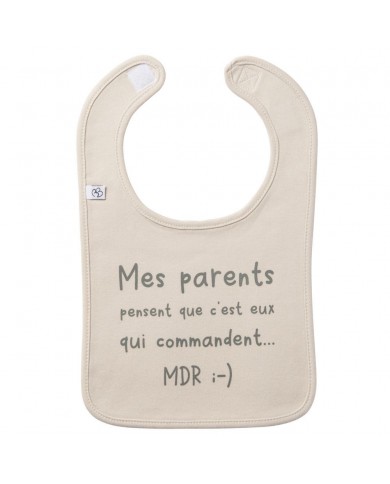 Bavoir "Mes parents" sable