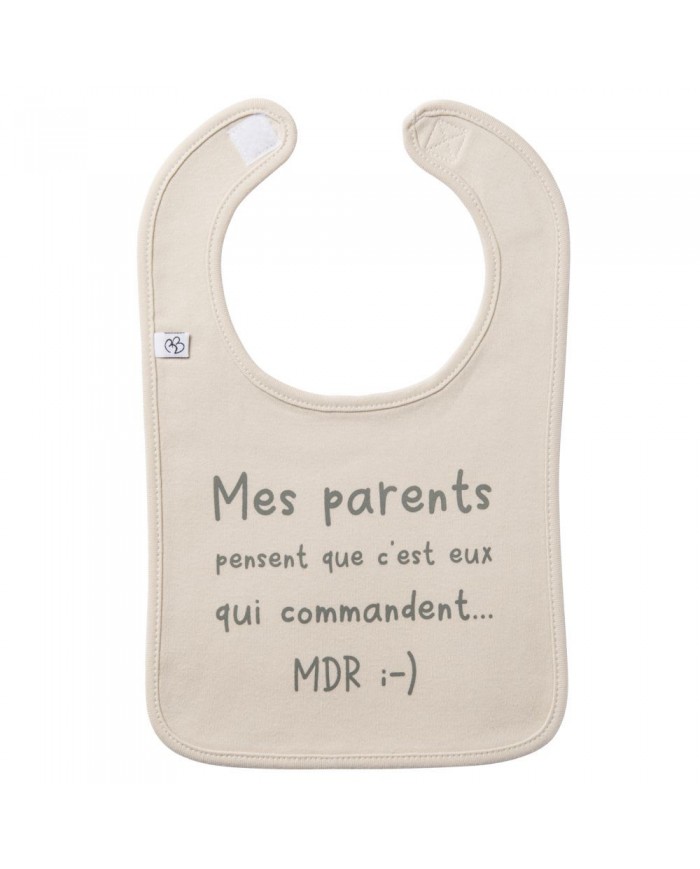 Bavoir "Mes parents" sable