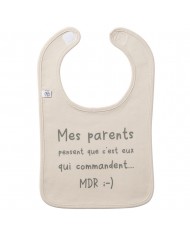 Bavoir "Mes parents" sable