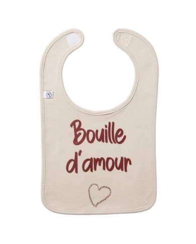 Bavoir "Bouille d'amour" sable