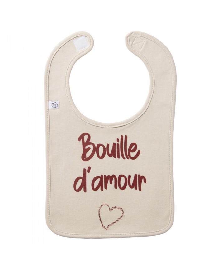 Bavoir "Bouille d'amour" sable