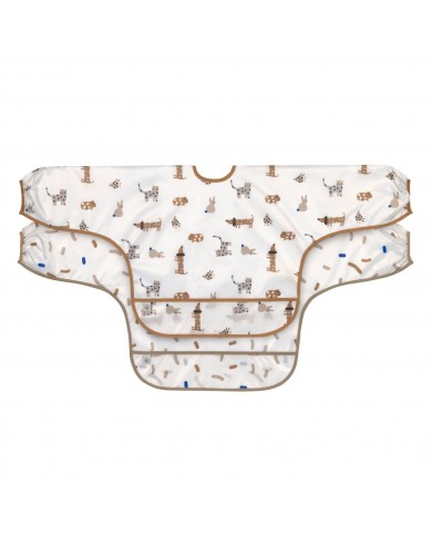 Bavoirs manches longues avec poche (2pcs), Little Mateys royal bleu