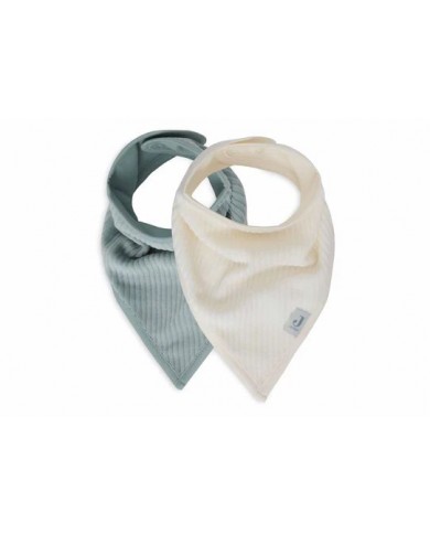 Bavoir Bandana Velvet Rib - Sea Green/Ivory - 2 Unités