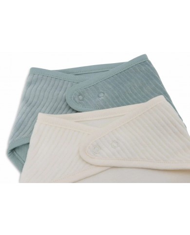 Bavoir Bandana Velvet Rib - Sea Green/Ivory - 2 Unités