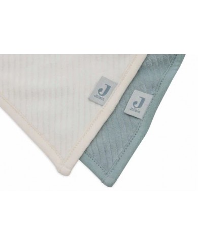 Bavoir Bandana Velvet Rib - Sea Green/Ivory - 2 Unités