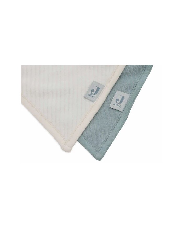 Bavoir Bandana Velvet Rib - Sea Green/Ivory - 2 Unités