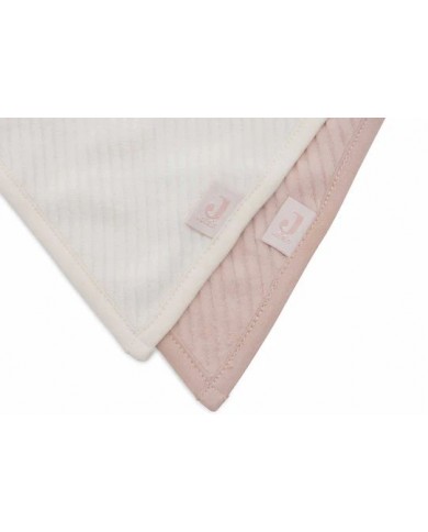 Bavoir Bandana Velvet Rib - Wild Rose/Ivory - 2 Unités