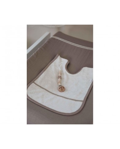 bavoir velcro large  creme bavoir velcro large  creme