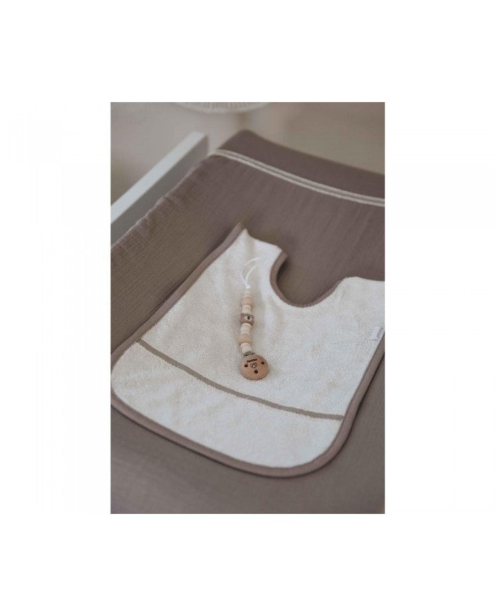 bavoir velcro large  creme bavoir velcro large  creme