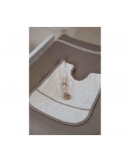 bavoir velcro large  creme bavoir velcro large  creme