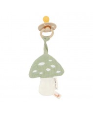 Attache sucette mousseline Pomme - Olive / Soft white