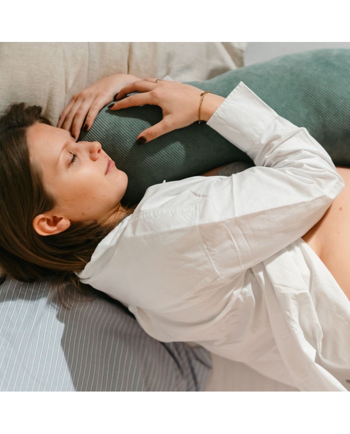 Grand coussin d'allaitement buddy - Corduroy green