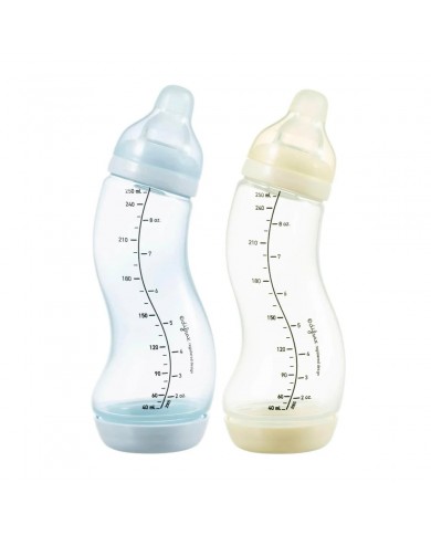 Lot de 2 Biberons S anti-colique Natural - 250 ml - Ice/Popcorn Lot de 2 Biberons S anti-colique Natural - 250 ml - Ice/Popcorn