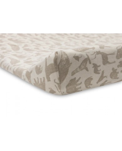 Housse matelas à Langer Jersey 50x70cm Animals - Nougat Housse matelas à Langer Jersey 50x70cm Animals - Nougat