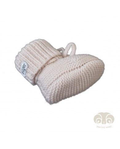 Chaussons bébé en laine Mérinos - Birch - 0-6 mois