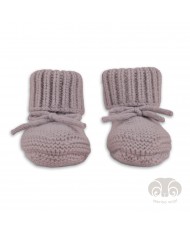 Chaussons bébé en laine Mérinos - Rose - 0-6 mois