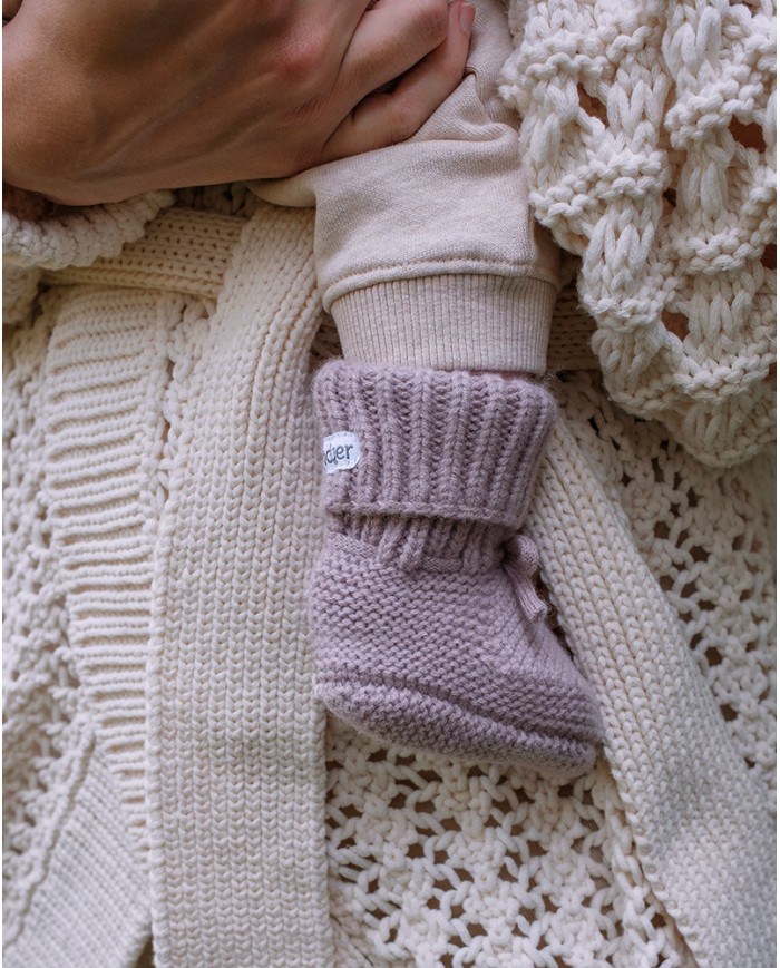 Chaussons bébé en laine Mérinos - Rose - 0-6 mois