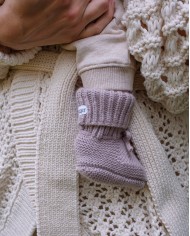 Chaussons bébé en laine Mérinos - Rose - 0-6 mois