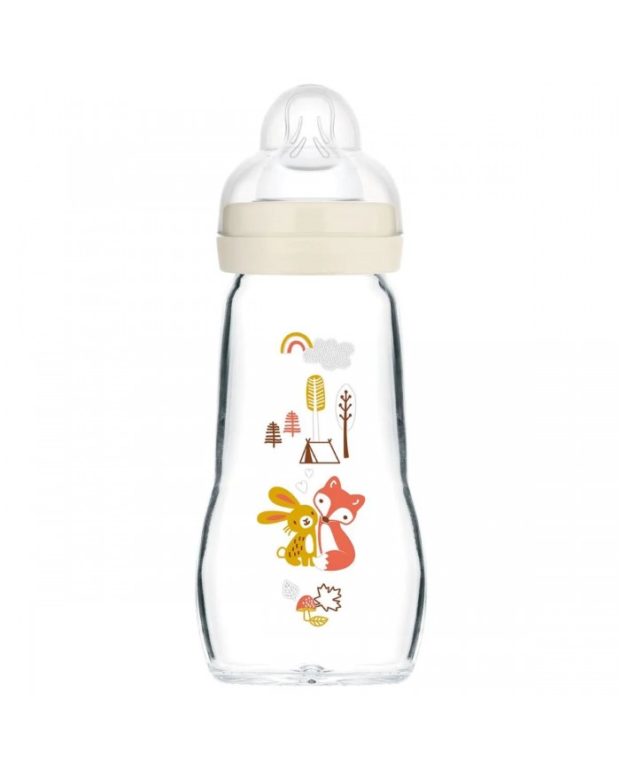 Biberon en verre 260 ml - 2mois+ - Matt linen