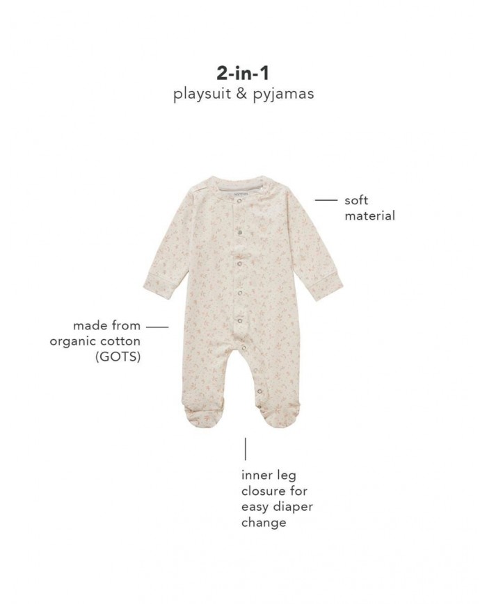 Pyjama avec pieds Bement - Warm taupe allover print