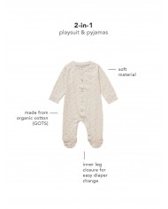 Pyjama avec pieds Bement - Warm taupe allover print