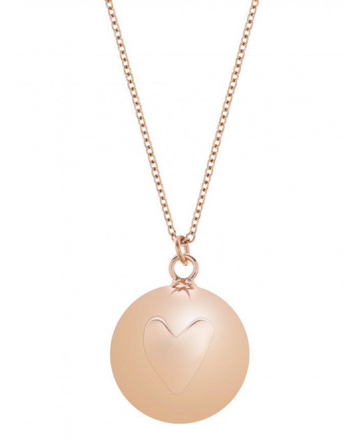Bola rosé + coeur - chaîne rosée