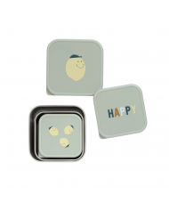 Boîtes à goûter en inox (Lot de 3) - Happy fruits Lemon