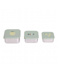 Boîtes à goûter en inox (Lot de 3) - Happy fruits Lemon