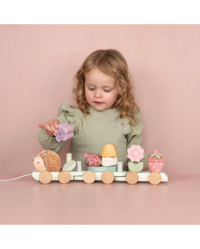 Train de blocs en bois - rose - Fairy Garden
