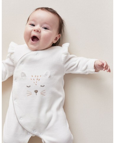 Pyjama Kendi en velours, écru