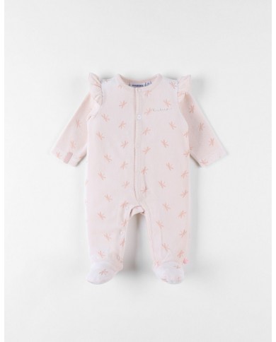 Pyjama imprimés libellules en velours, rose clair Pyjama imprimés libellules en velours, rose clair