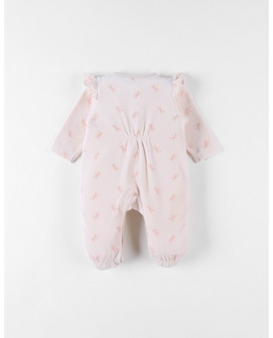 Pyjama imprimés libellules en velours, rose clair Pyjama imprimés libellules en velours, rose clair