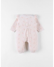 Pyjama imprimés libellules en velours, rose clair