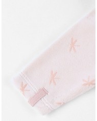 Pyjama imprimés libellules en velours, rose clair