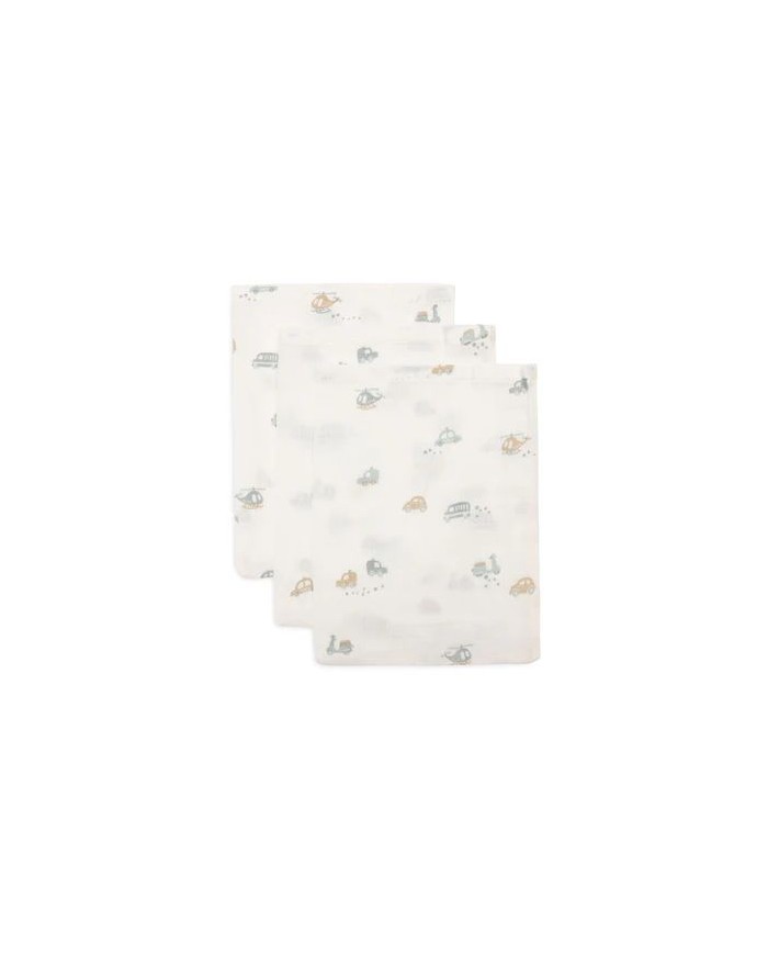 Lot de 3 Gants de Toilette Gaze de Coton 15x20cm - On The Go