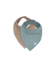 Lot de 2 Bandanas Gaze de Coton - Sea green/Biscuit