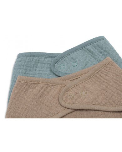 Lot de 2 Bandanas Gaze de Coton - Sea green/Biscuit