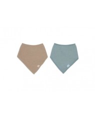 Lot de 2 Bandanas Gaze de Coton - Sea green/Biscuit
