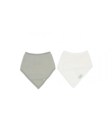 Lot de 2 Bandanas Gaze de Coton - Olive Green/Oatmeal