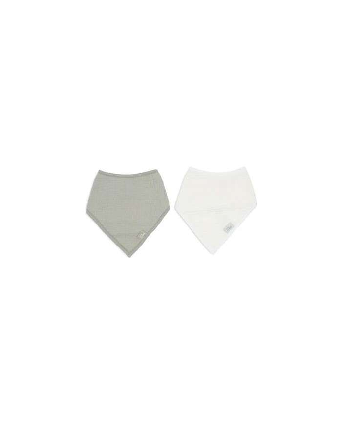 Lot de 2 Bandanas Gaze de Coton - Olive Green/Oatmeal