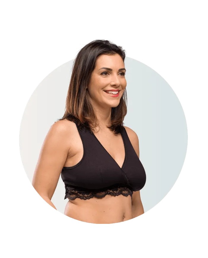 Brassière cache-cœur grossesse, allaitement - Noir - M